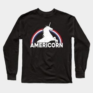 Americorn American Unicorn July 4th Gift Long Sleeve T-Shirt